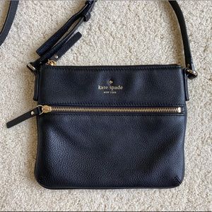 Kate Spade black 100% leather crossbody bag